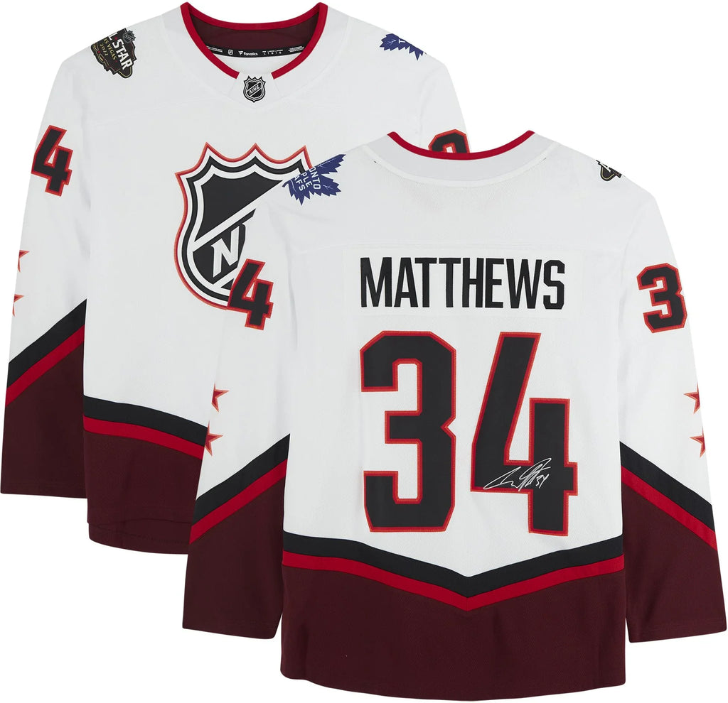 Maple 2022 White Autographed - All-Star Breakaway Game Toronto Authentic Fanatics Matthews Jersey Leafs NHL Auston Certified Fanatics