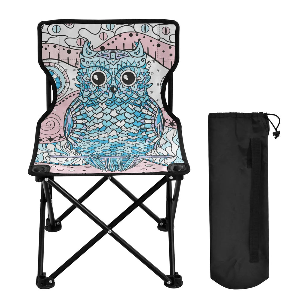 Beach Chair Owl Chair Kids Abstract with Chair Chair Camping Lawn Carry Outdoor Portable Mandala Fishing Small Folding for Bag