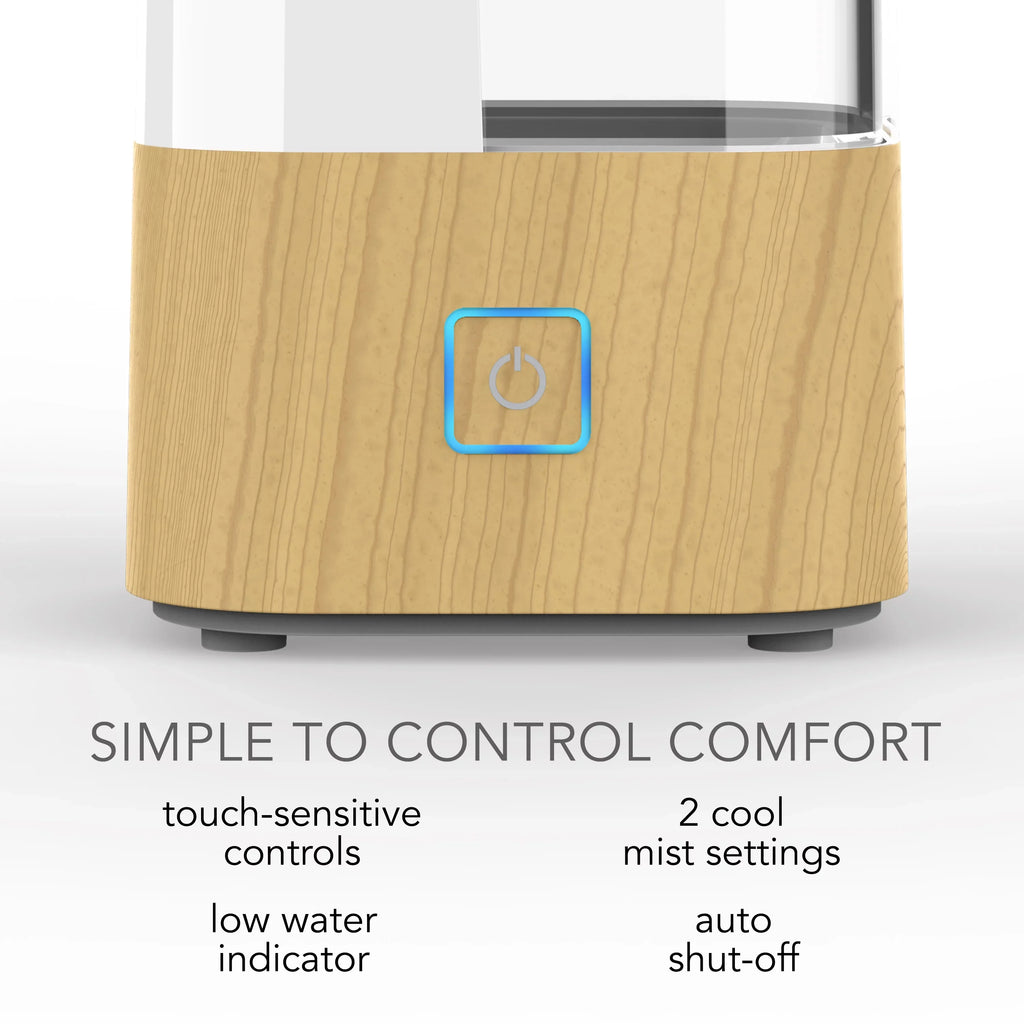1 Mist Woodgrain Cool Sharper Humidifier, Ash Image Light Ultrasonic gal.,