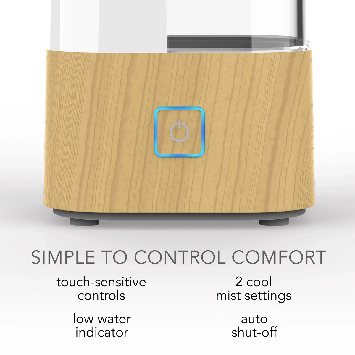 1 Mist Woodgrain Cool Sharper Humidifier, Ash Image Light Ultrasonic gal.,