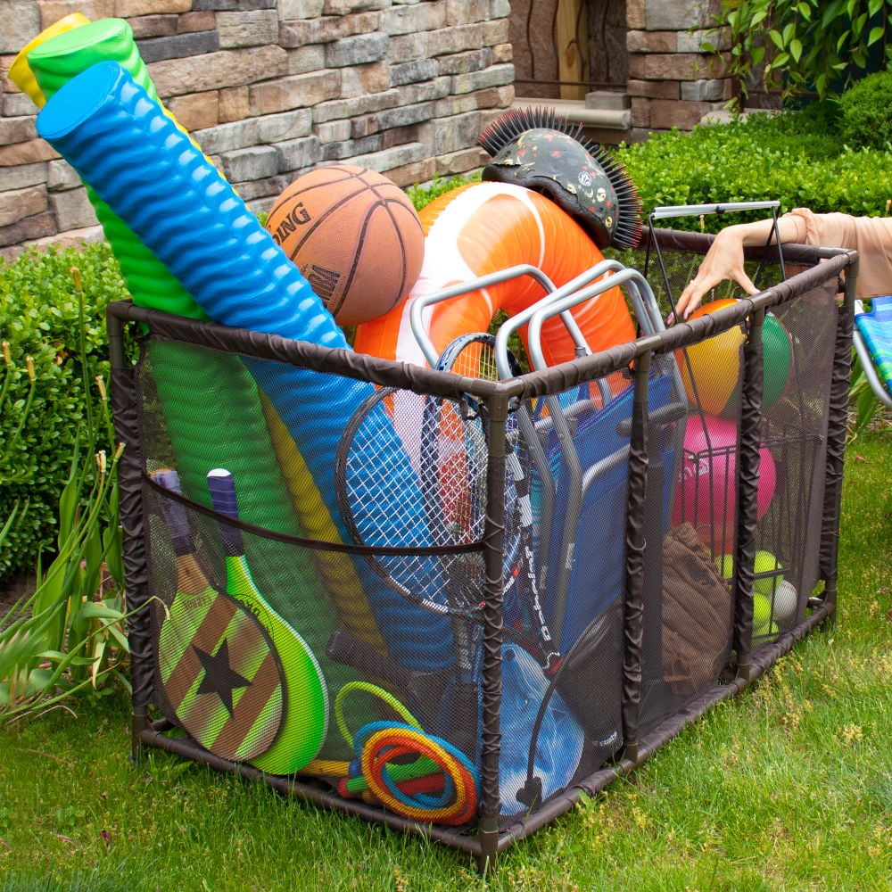 (43" L Rolling Mesh Holder, Balls, Storage x Large, Bin, 28" Essentially x Floats and Brown W 25" Style Organizer Equipment Yours Noodles Kids Toys, 563009 H), Height, Pool
