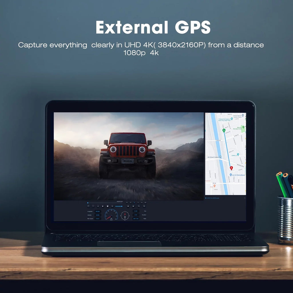 Dash LCD with Cam Vision, Cam,4K 170° GPS, Night 2" Parking Angle, Wide Front WDR, Camera Screen Car Dash TOGUARD Mode, G-Sensor