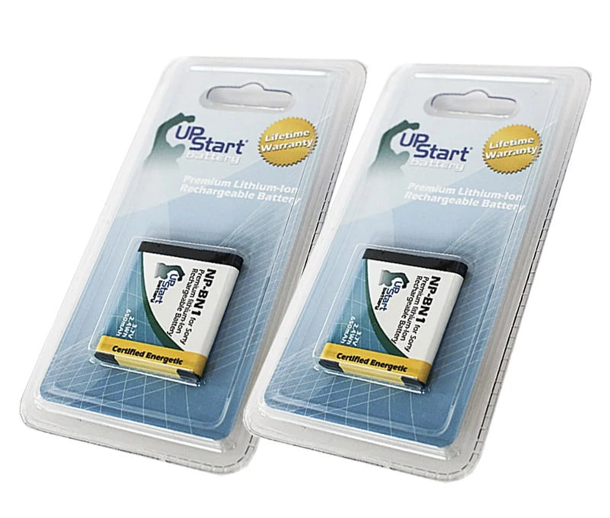 (650mAh, Lithium-Ion) Battery Sony Battery NP-BN1 - DSC-TX10 Camera Digital - for UpStart Battery Replacement Pack 3.7V, Sony 2x