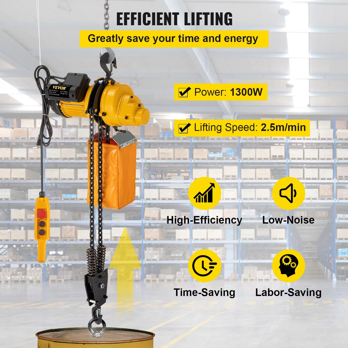 Wired Overhead 110V Factories, Winch In lbs Electric Used Garage Height, 2200 Remote Electric Lift 10ft of Lift Hoist, Crane Winch w/ Control, Ceiling Warehouses, VEVOR Pulley Construction 10ft