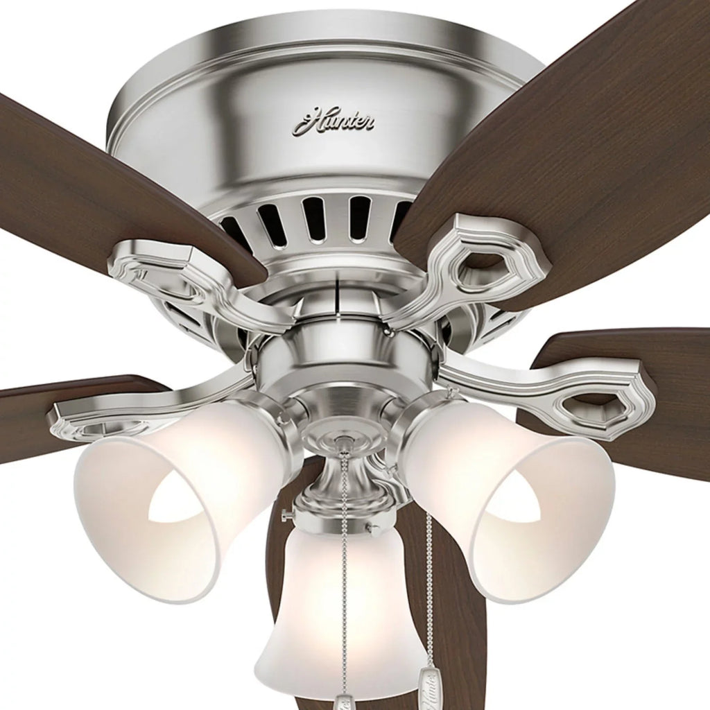 Pull Profile Snow Fan Fan 52" White Company Hunter w/ Ceiling Chain, Builder Low