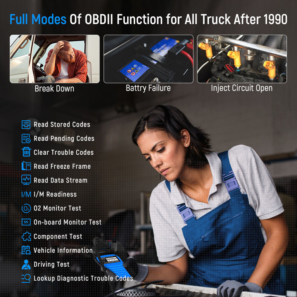 ABS Scanner Scanner Scan fit All OBD2 Tool Mack FCAR Transmission System Duty for Diesel Freightliner Heavy System All Reader Code F507 Volvo Heavy Truck