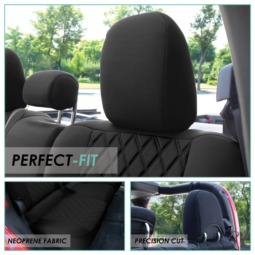 Rear Fit Jeep Gladiator, Seat for Set FH Custom with Car Group Black 2020-2024 Neoprene Air Freshener Covers