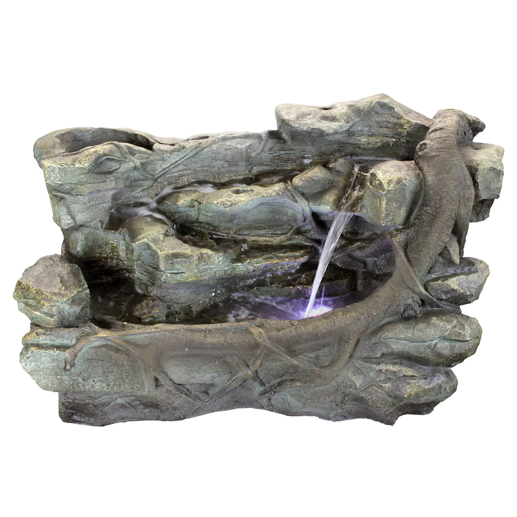 Cascading Staggered Garden Canyon Toscano Design Rock Fountain