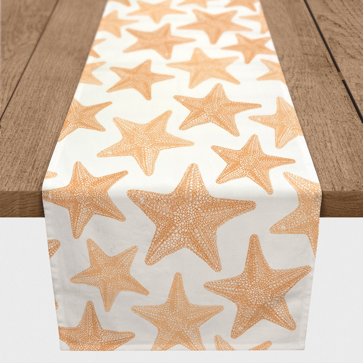 Poly Orange Sketched Products Table Twill Starfish 16x90 Creative Runner