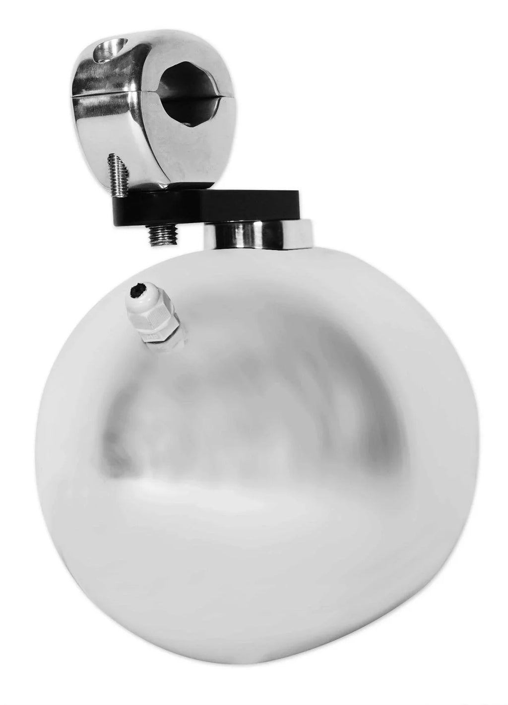 (2) Aluminum Speaker 4" Pods Swivel MAC40B Motorcycle Handlebar Rockville Chrome