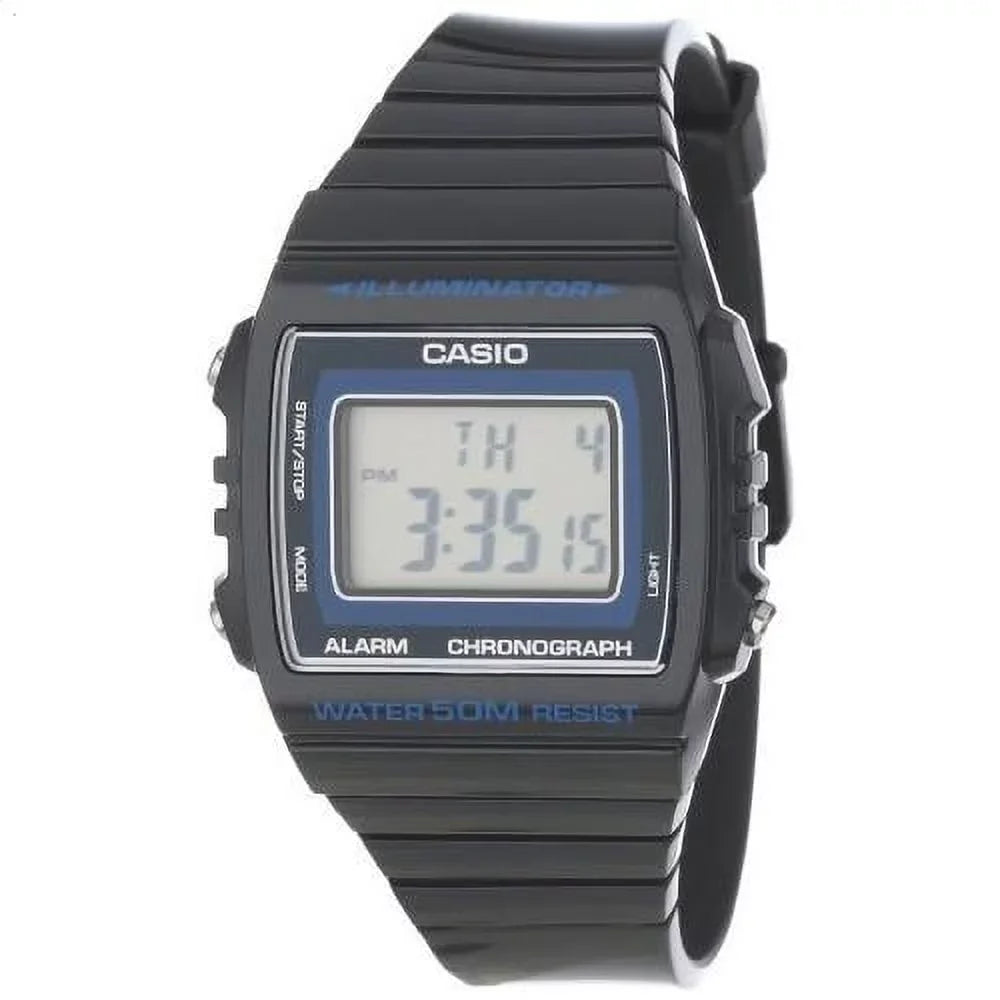 Chronograph Digital W215H-8A Watch Classic Unisex Glossy Grey Casio Resin Band