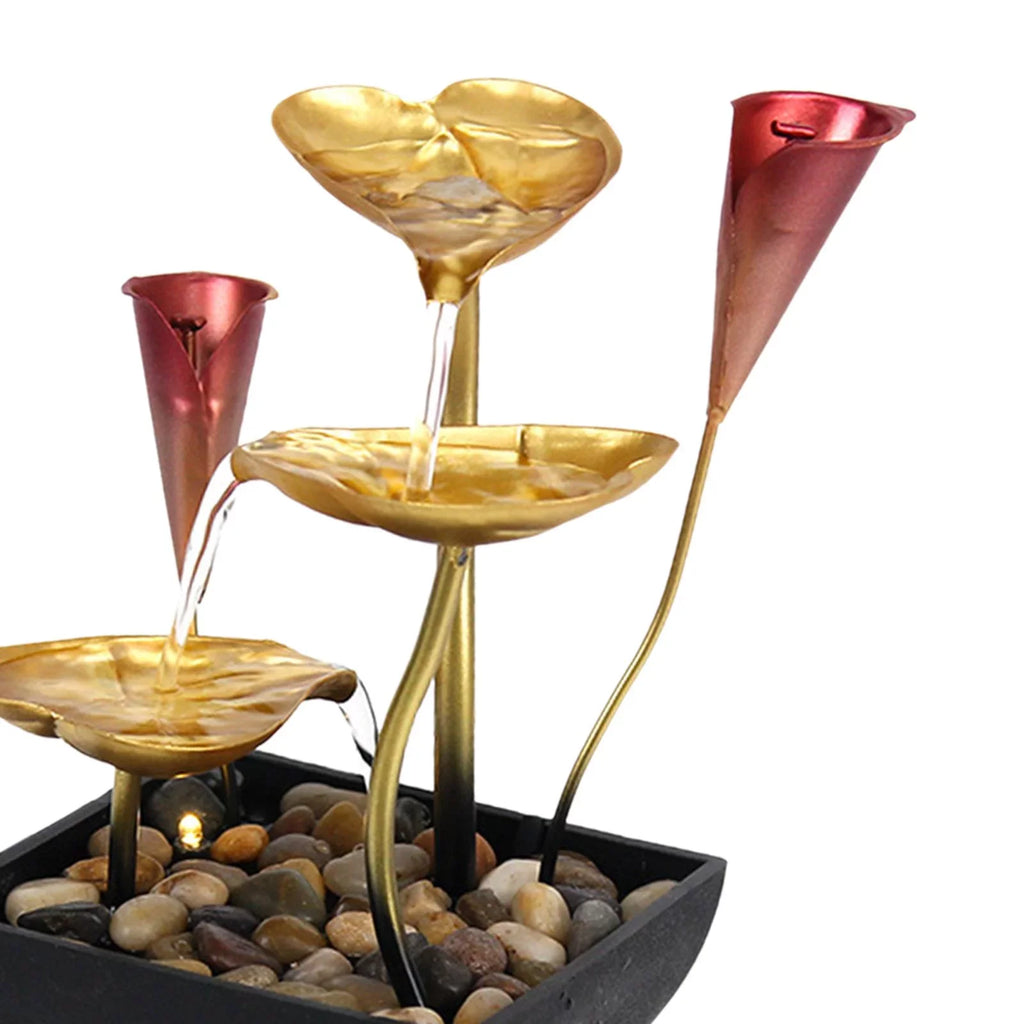 for Waterfall Water Light Fountain LED Fountain Water Home Warm Garden Farmhouse Tabletop Indoor Lighted Circular Decoration with