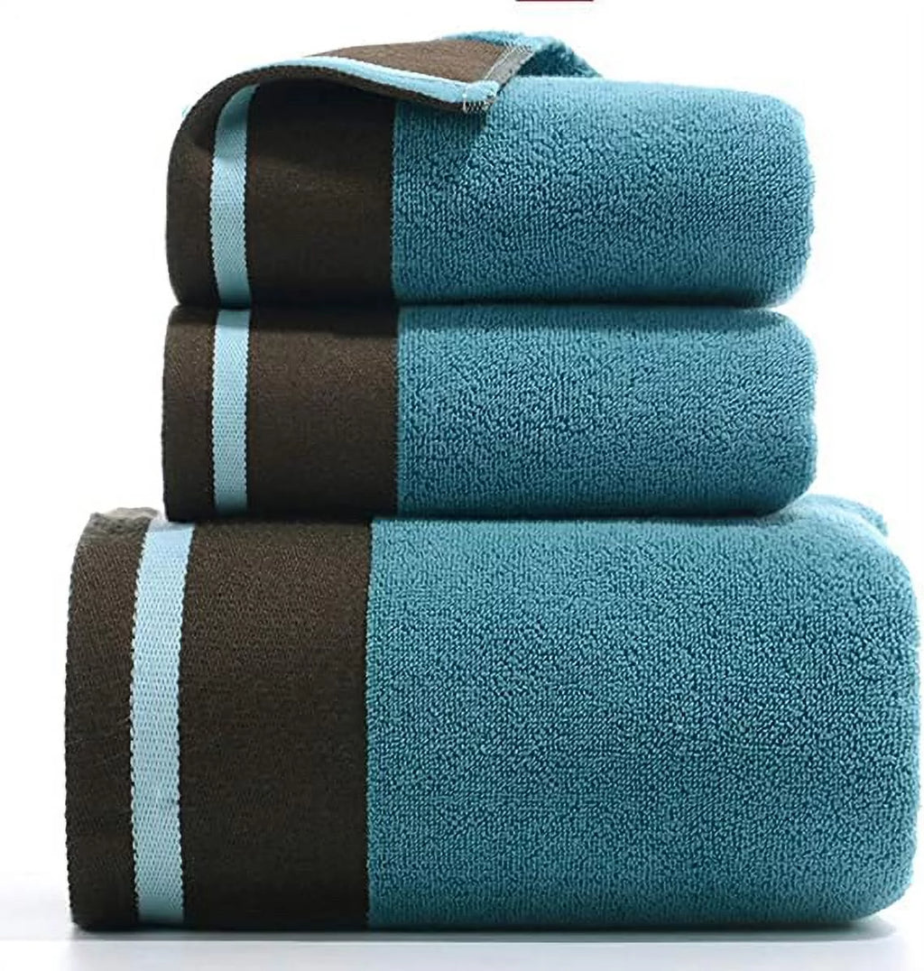 Cotton Towels Bath Bathroom,Blue Sets for Towel Towels Hand Bath Absorbent Bath Soft 3 Luxury Nvzi Combed Towels Towel Bath Sheets Bathroom Piece Set, Shower