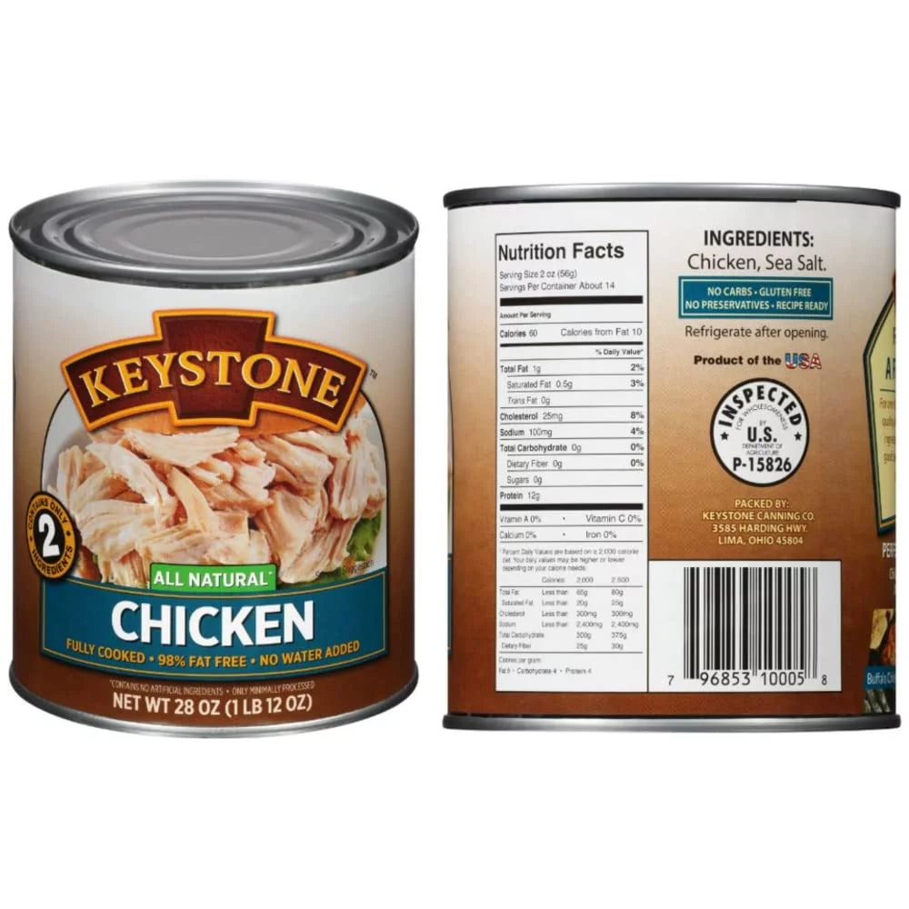 ✅ Chicken Life Combo Survival and 28oz eat Shelf Cans Cans Natural to Beef, Emergency Food of Each) Long Camping - (9 Ready Pork 3 ✅ Keystone All