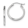 Princess Square for Adults Teens; Men and Tube Earrings; White Hoop Diamond-cut Women 14kt and for Gold Satin Real