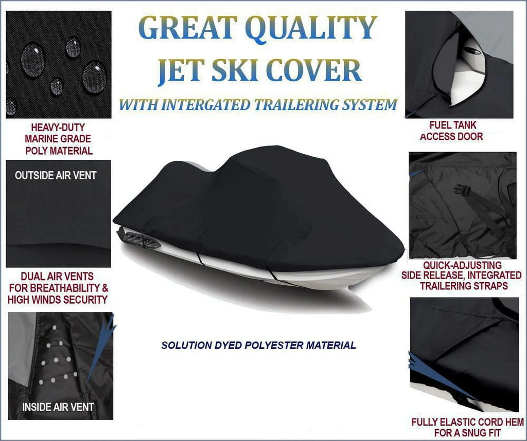 Compatible 600 Kawasaki 900 Cover STX BLACK 1997-2006 Watercraft Ski Cover Jet JetSki DENIER for