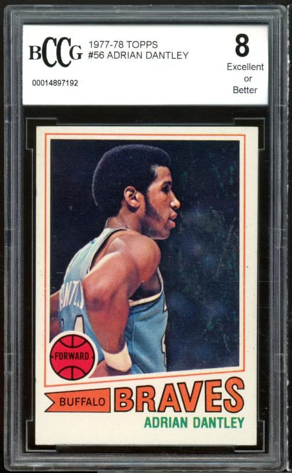 Topps #56 BCCG 1979-80 Excellent+ Rookie 8 Dantley Adrian Card BGS