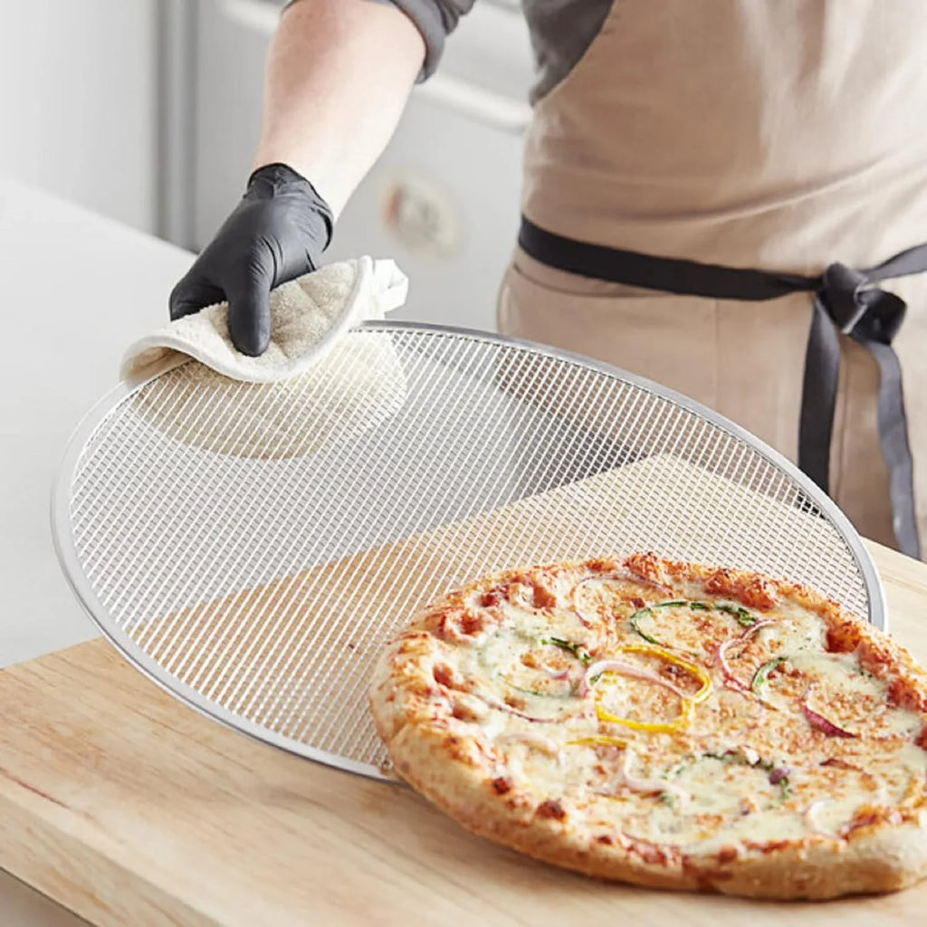 TrueCraftware- 19” Round for Pan Tray Screen Pizza Baking Tray Aluminum Pizzeria Home Screen Round of Set Restaurants Bakeware Pizza 2 Kitchen Rim- Seamless Baking Pizza &