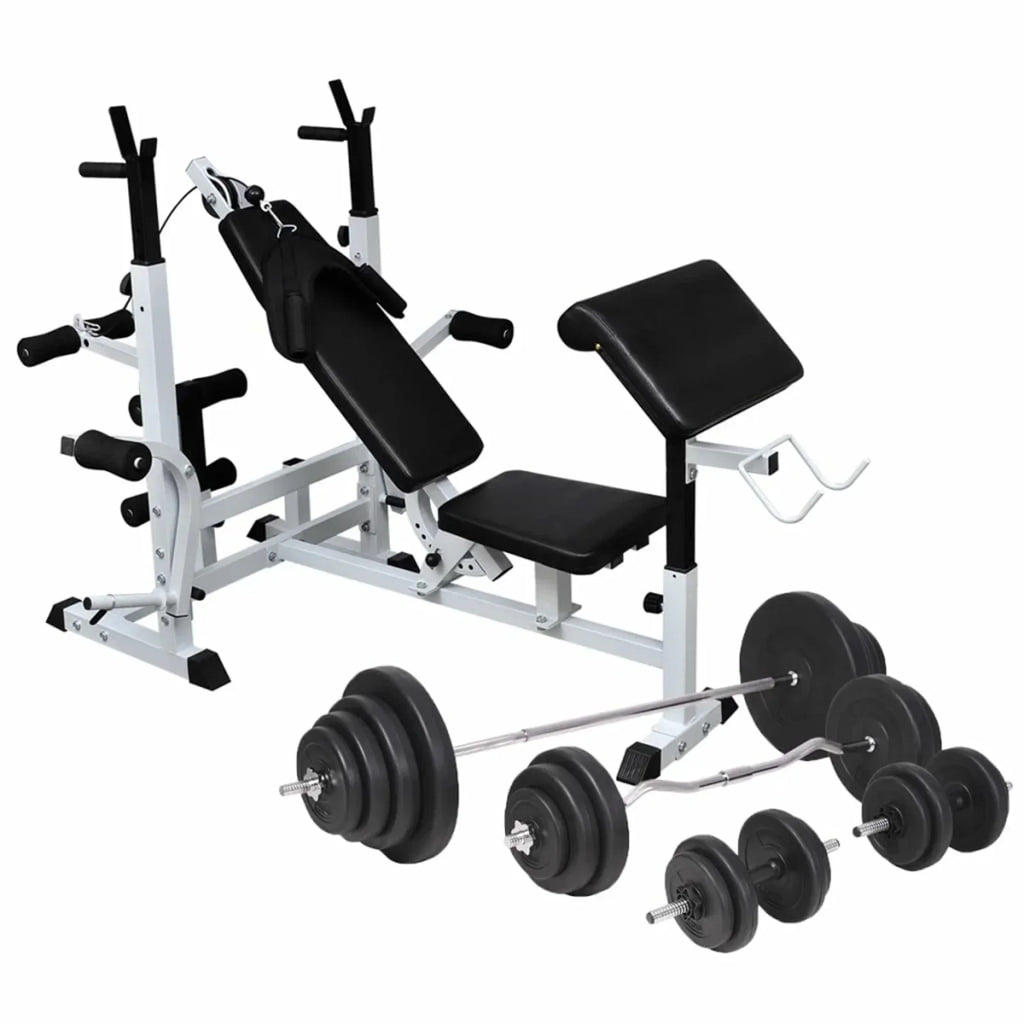 lb Bench Rack, Dumbbell and Set Weight Aibecy 264.6 Weight with Barbell