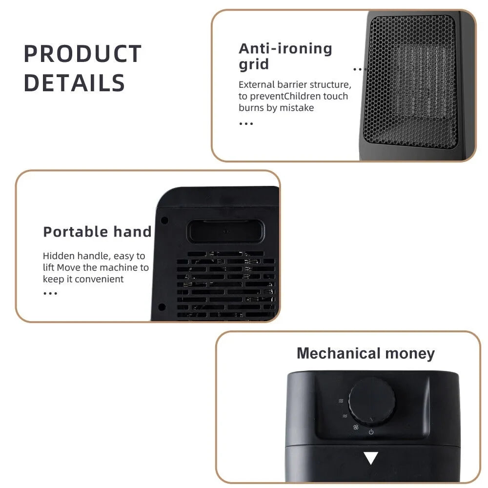 '- Space - Black JahyShow Keep Home Thermostat, Heater Modes 3 - Heater Anywhere Adjustable Portable and Warm Office