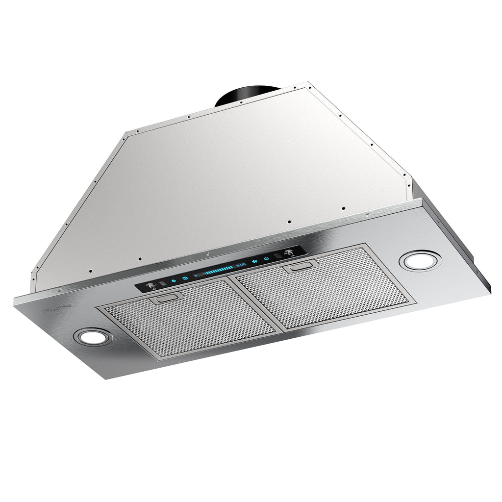 Ductless CFM Convertible Control Gesture 4 Range Stainless (Kit Included), Inch, Speed with Vent Kitchen 36 Insert Hoods 900 Panel, Ducted Steel Inch) (36 Sensing&Touch HisoHu