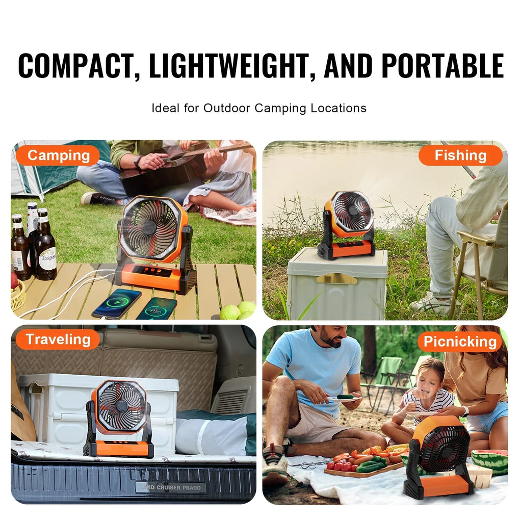 inch 4 LED 8 Portable SKYSHALO with Rechargeable Adjustable Fan Lantern Speeds