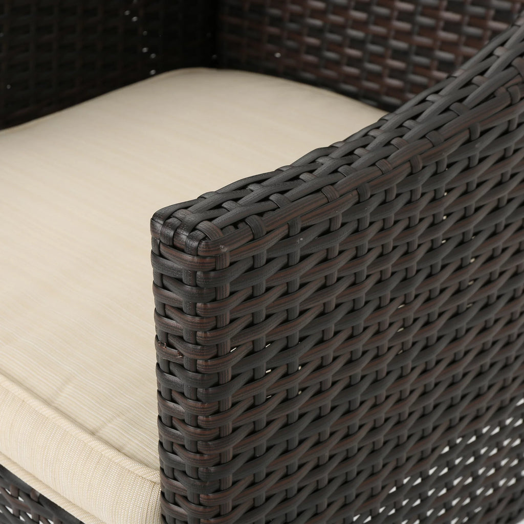 Beige Noble Outdoor House Multibrown, with Cushions, Wicker Piece Set Arcadia 9 Dining Rectangular