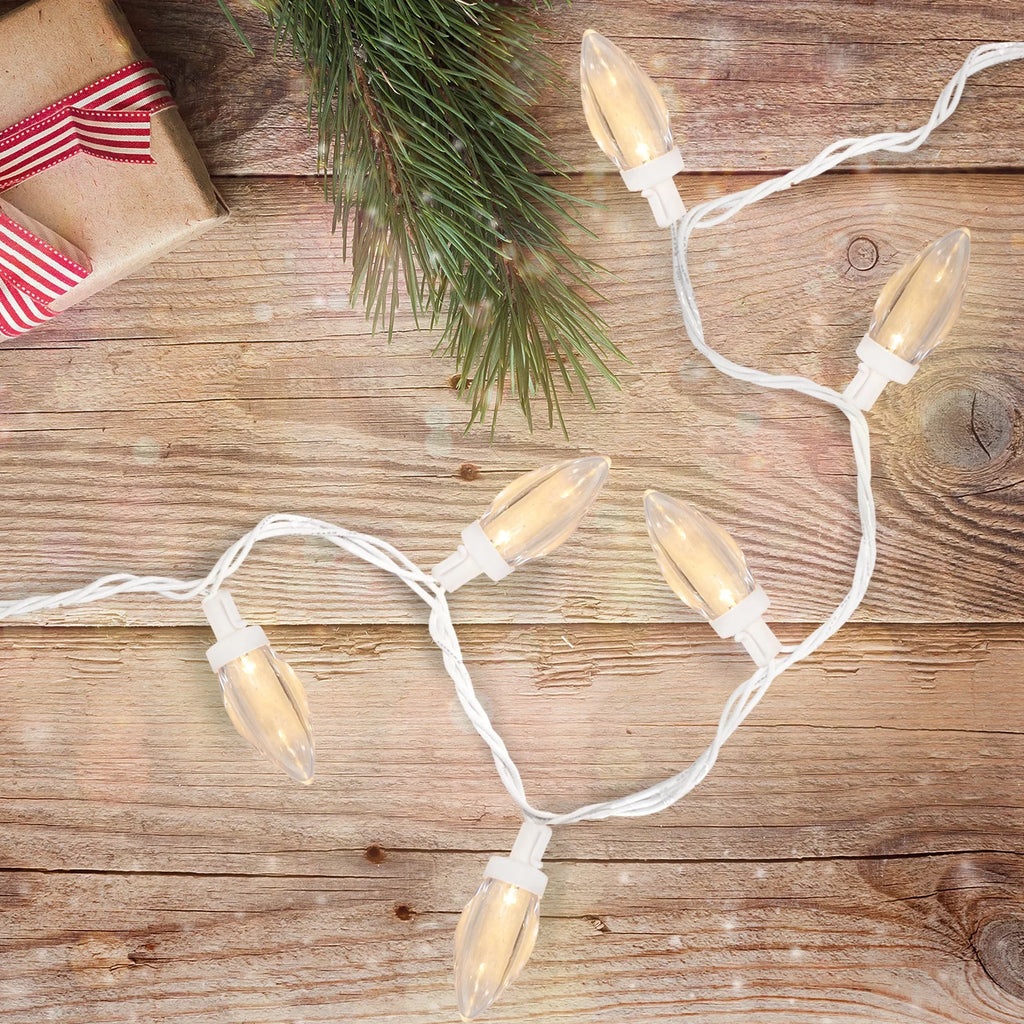 Warm White Christmas 100 Lights Wire Commercial LED - C9 ft Length Northlight 41 White