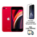 Gen) (2nd Unlocked) (Fully 64GB Restored (Refurbished) Pre-Installed A2275 Tempered SE Glass Apple iPhone Red w/