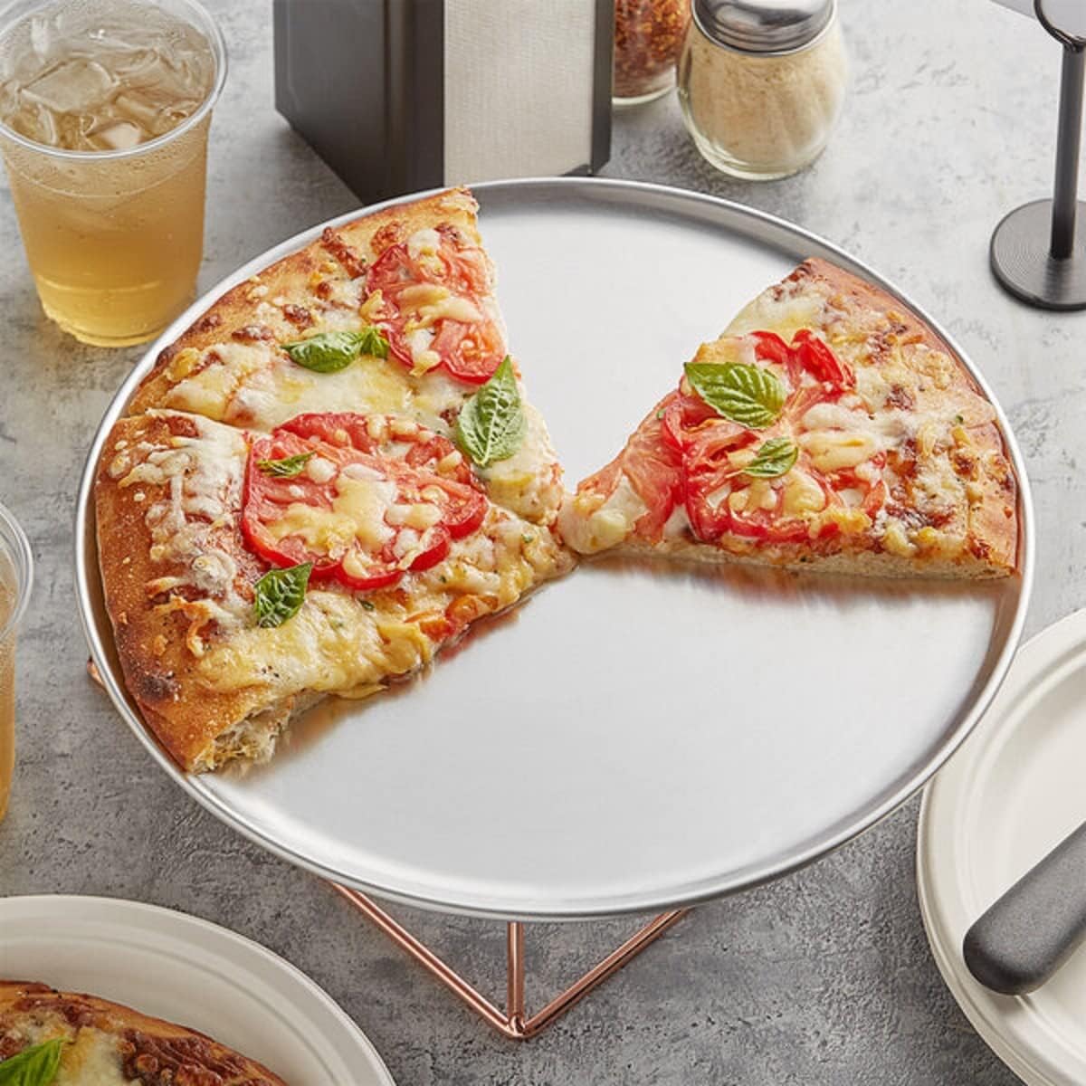 Pan Round Pan Restaurants Tray Baking & Aluminum Baking Pizza for Style 6 Home 13” of Tray Round Bakeware Pizza Tray Kitchen Pizza Pizzeria Tray Coupe TrueCraftware- Set -