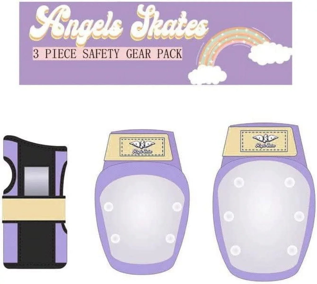 Skates - Protective Purple Youth Pads - Kids Roller Pads - Gears Safety 6-Piece Women Adult Small - Elbow Wrist for Knee - Gear Pack Skates Angels BMX Guards