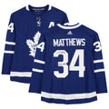Auston Hart Toronto with Leafs adidas Authentic Blue Jersey Maple Trophy ''2022 2022 Hart'' Matthews Winner Autographed