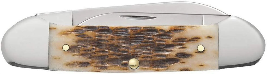 Case CV Pocket Amber Canoe Knife Bone