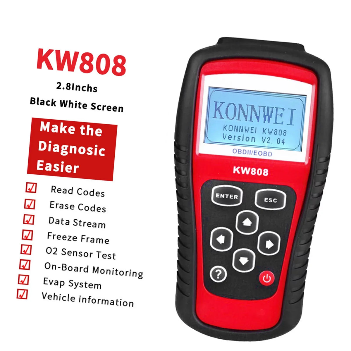 Cars / EOBD Code Code Auto Detection Auto Code OBDII Auto - KONNWEI Decoder EOBD Scanner,Scanner KW808 Cars / Cars Scanner EOBD Scanner Decoder KW808 Cars Code Scanner
