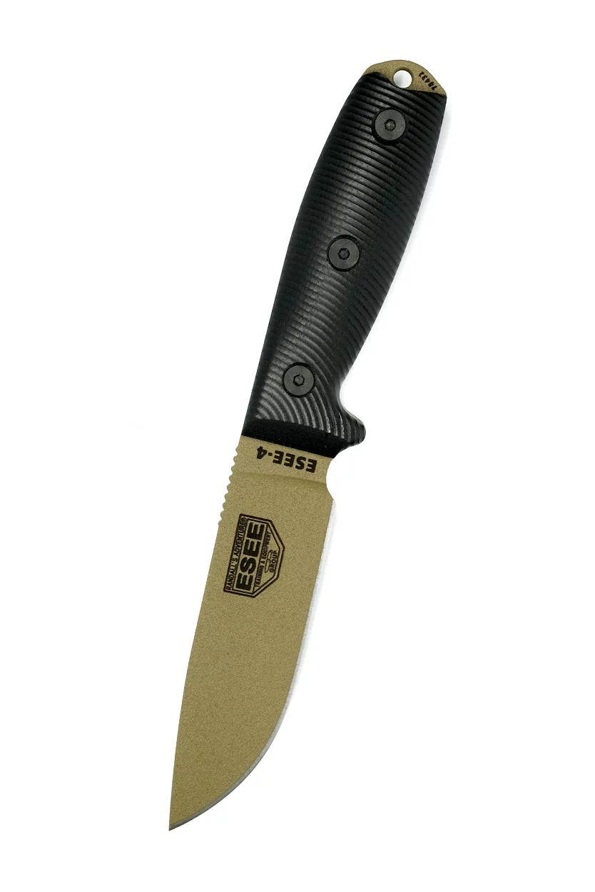& ESEE Knife Fixed Carbon 1095 Knives G10 Black Blade Dark 4PDE-001 Steel Earth
