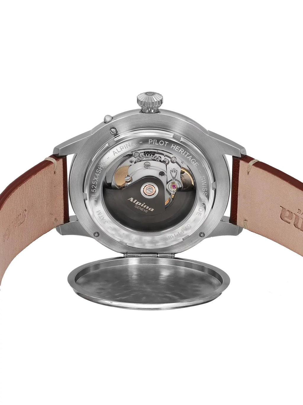 Mens Alpina Heritage Watch Pilot Dial Green AL-525KBG4SH6 Startimer Steel 44mm