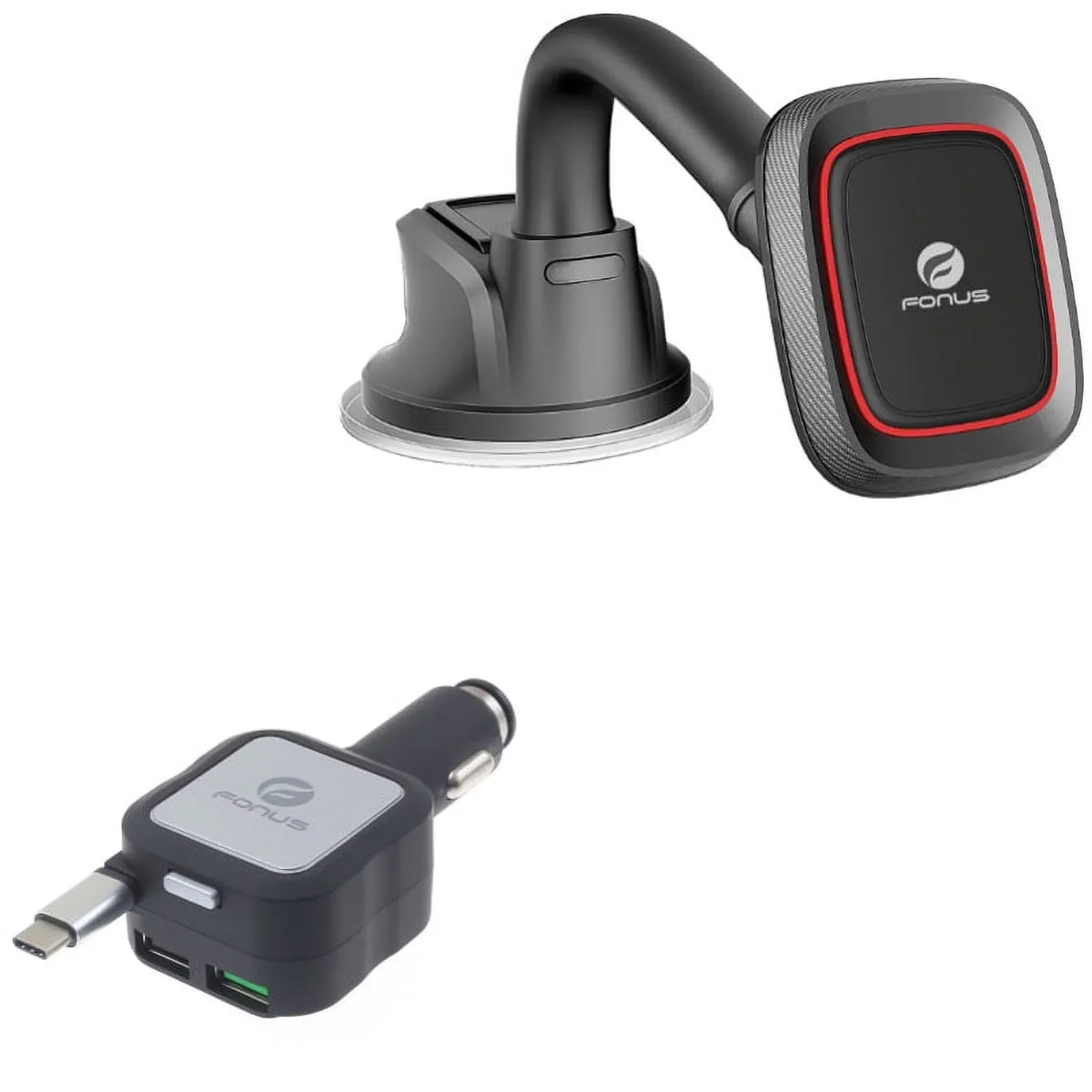 S8, 5T, OnePlus S9 Retractable Magnetic Plus, RED - Mount Nokia Plus 8, Samsung S10 Pro for S8+ 2 Charger S10e - w 7 Plus - active Hydrogen 3.1 Holder - Car Galaxy M1D 6T, 6, Phone One Razer