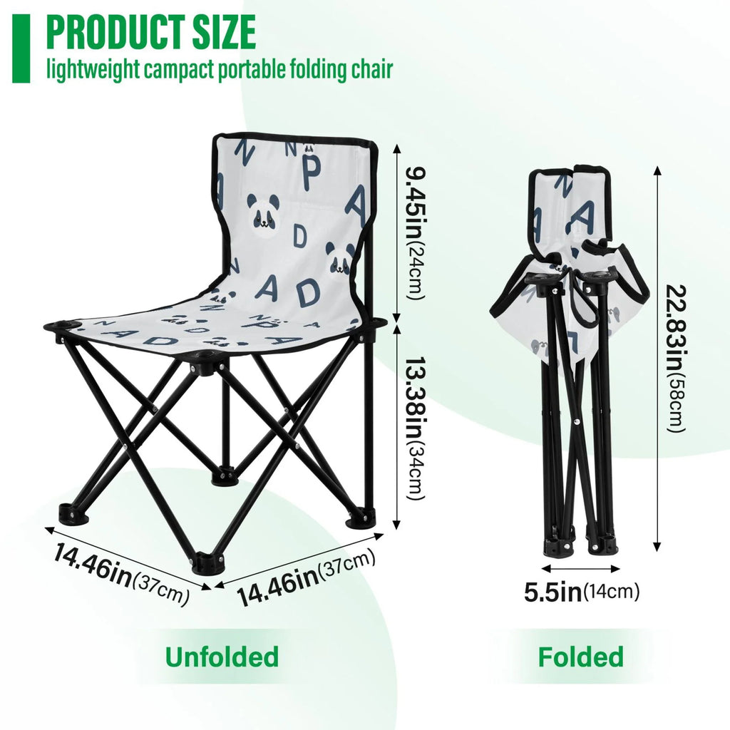 Lawn Fishing Bag Small Chair Pandas Alphabet Portable for Outdoor Carry Folding Cartoon Chair Chair and Kids Chair Camping with Beach