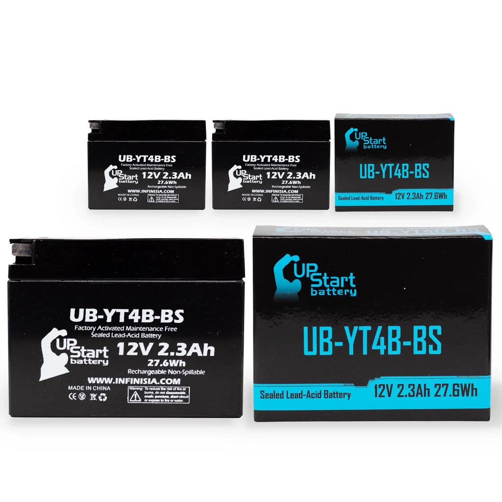Activated, Battery 400CC Replacement Battery Maintenance UpStart Motorcycle - 2007 SR400 2.3Ah, UB-YT4B-BS Free, 12V, Yamaha 3-Pack for Factory
