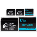 Activated, Battery 400CC Replacement Battery Maintenance UpStart Motorcycle - 2007 SR400 2.3Ah, UB-YT4B-BS Free, 12V, Yamaha 3-Pack for Factory