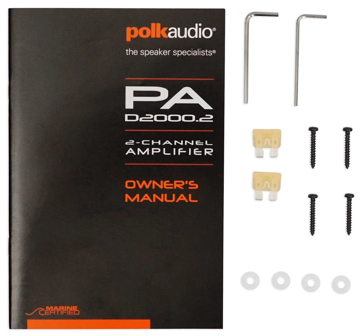 PAD2000.2 Polk 2-Channel Audio 500w Amplifier+Wires+Bluetooth Speaker+Headphones
