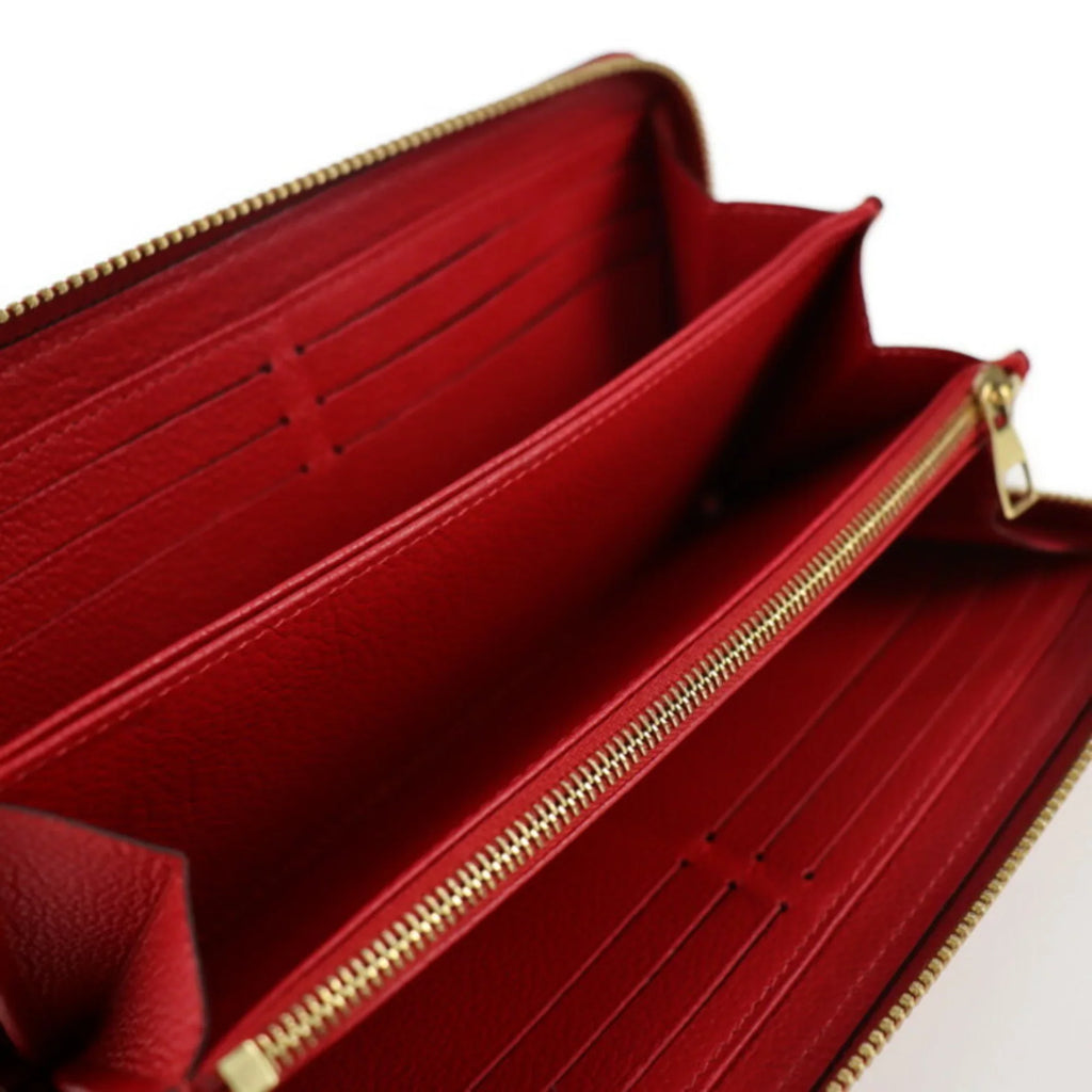 Monogram Implant Vuitton Round Zippy Louis Pre-Owned Around Cerise Zipper LOUIS M60737 Wallet Long Zip (Good) VUITTON