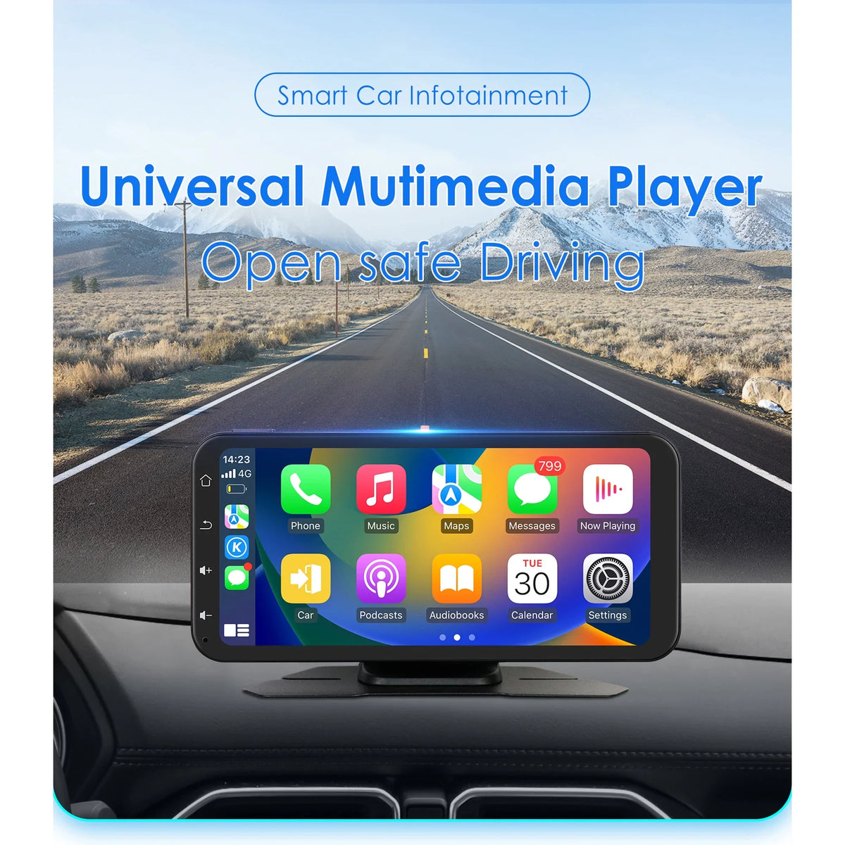 With Stereo 360° Backup 6.25" Adjustable Camera Navigation Audio Receiver Bluetooth Car Carplay Touchscreen Support Ossuret GPS Radio Apple Auto Wireless Android