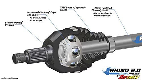 Axle|Stronger FRONT LEFT Rhino 1000|1 2020+ Axle Heavy Left Duty Kawasaki Front for Stock|AX-4-88-FL-0-DT SuperATV KRX 2.0 Than Teryx