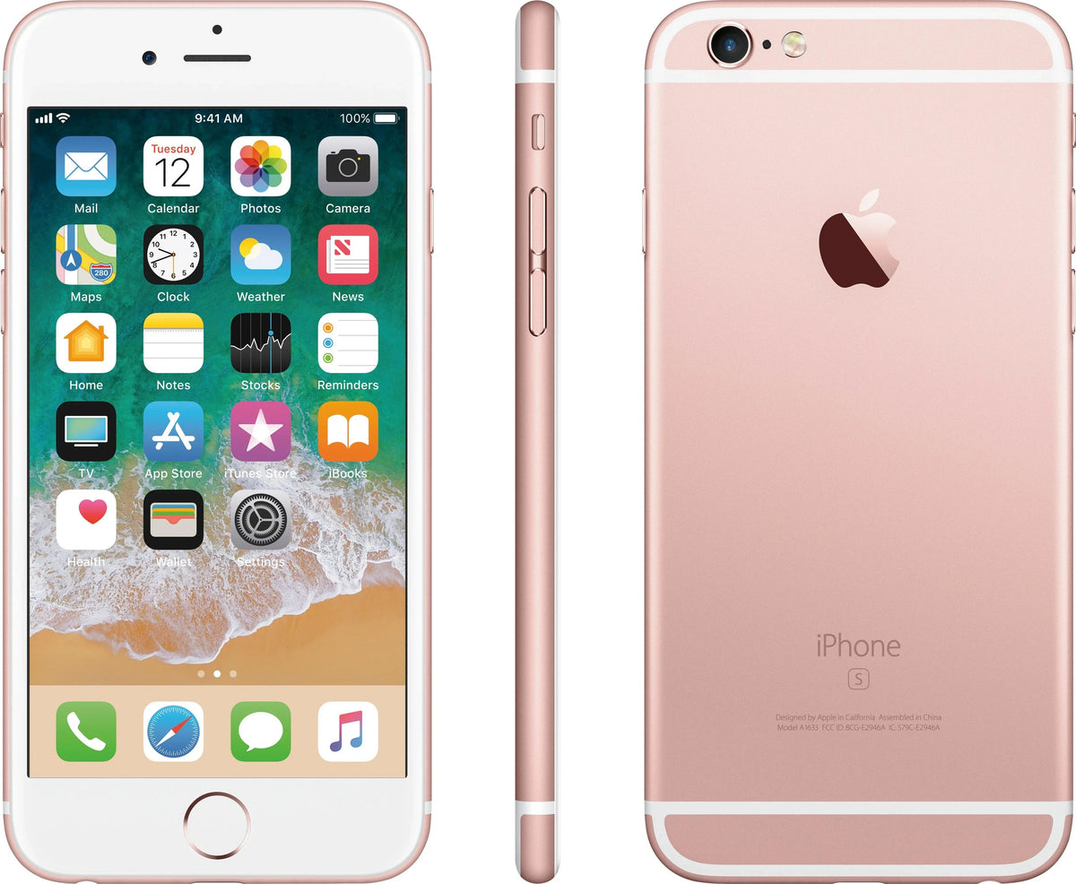 Unlocked Good) iPhone Rose 16GB Sim (Refurbished: + 6S Free Pre-Owned Speed Gold Talk