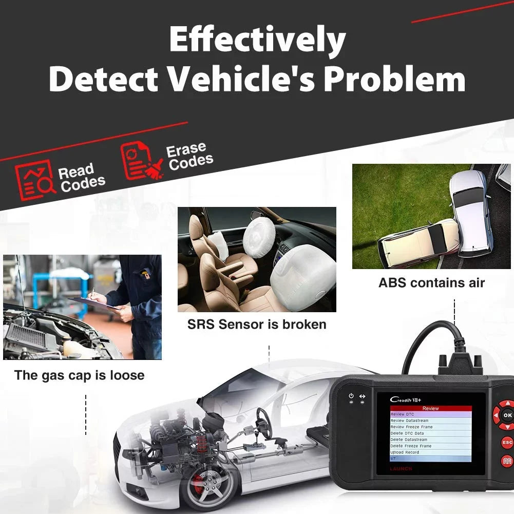 Diagnostic Reader EOBD (CRP123) Launch Car Testing Code VII+ Engine/Transmission/ABS/Airbag X431 Creader Scanner OBD2