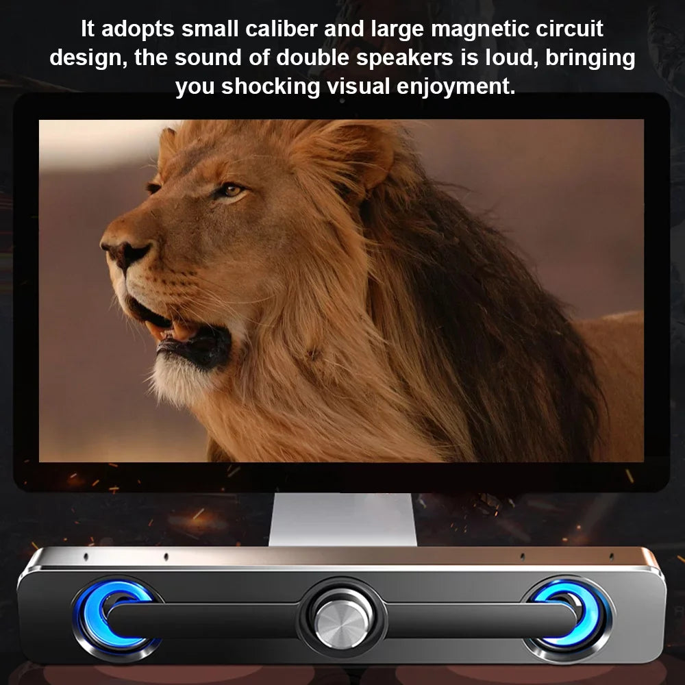 Laptop PC USB Computer Bass Carevas Tablet Speaker Surround Sound MP3 Phone for Wired Box Powerful Subwoofer Stereo Bar V-111 Speaker MP4