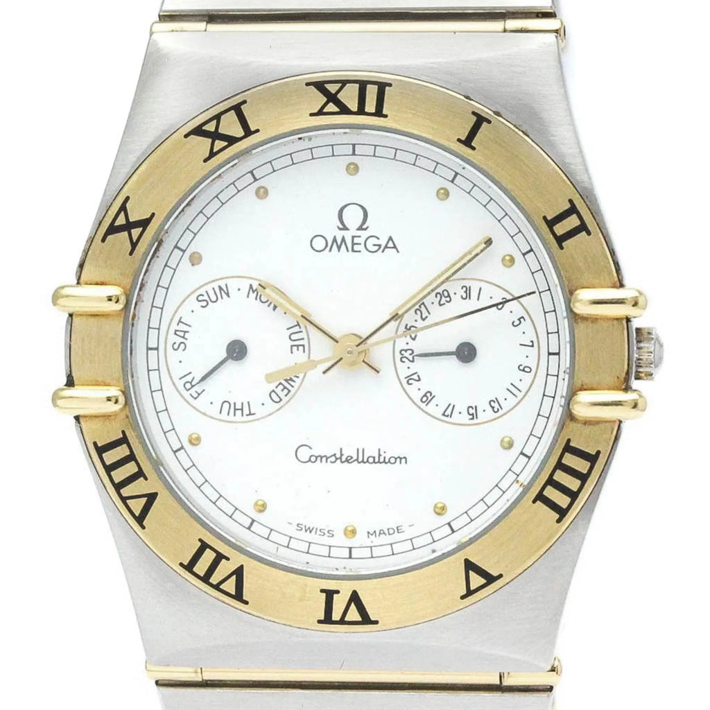 BF566004 396.1070 Watch Steel Pre-Owned 18K Gold Constellation Date Polished (Good) Day OMEGA