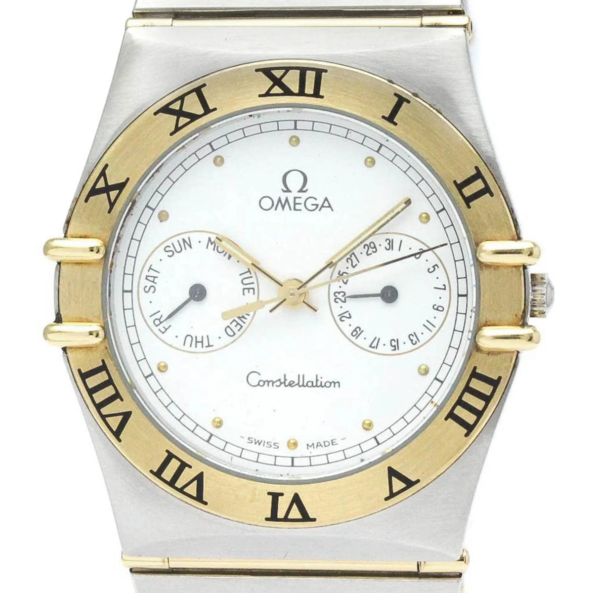 BF566004 396.1070 Watch Steel Pre-Owned 18K Gold Constellation Date Polished (Good) Day OMEGA