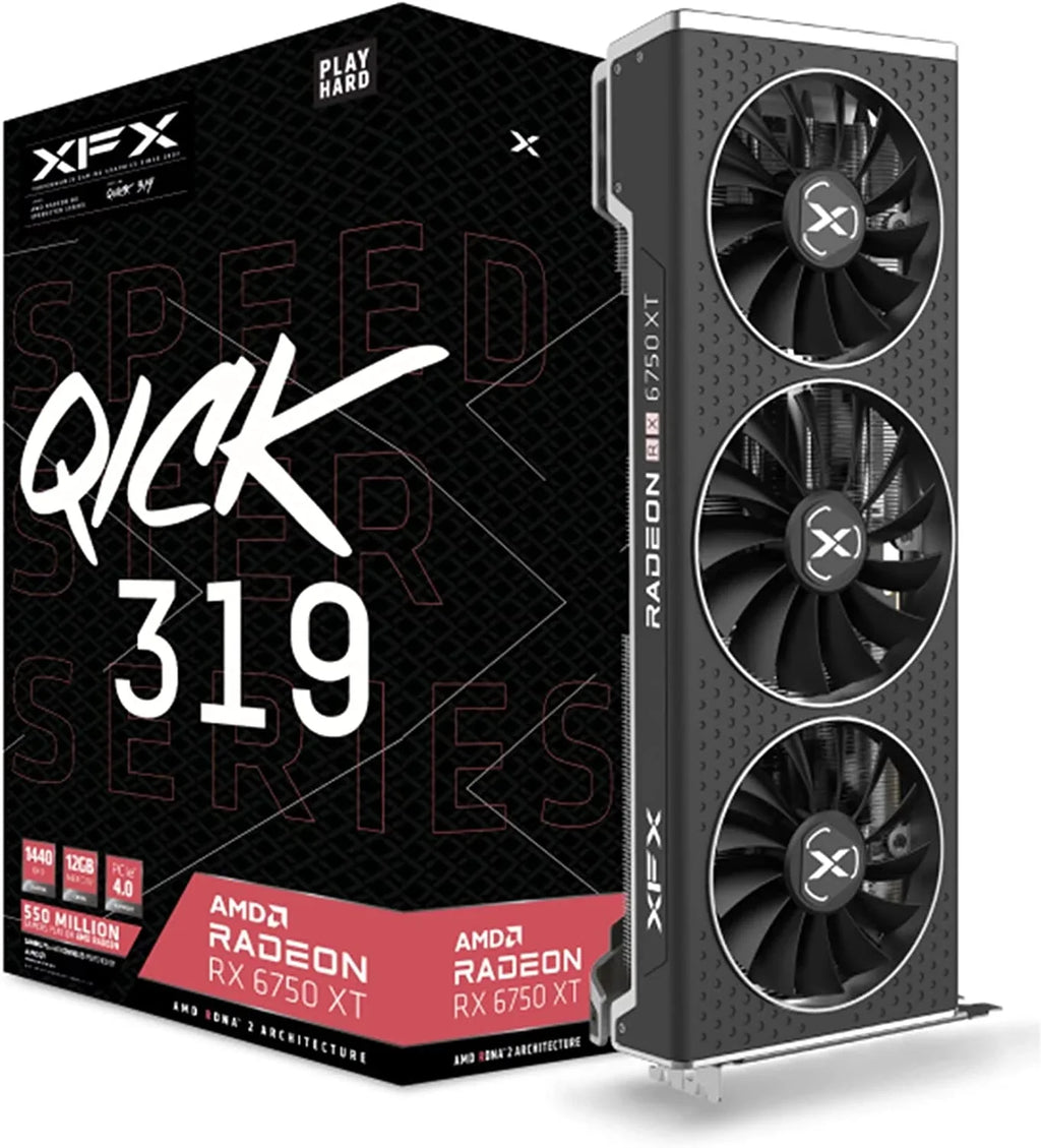 AMD HDMI with RX-675XYJFDP Gaming 3xDP, Radeon RDNA Graphics 2 6750XT GDDR6 Speedster 12GB Card QICK319 XFX RX CORE